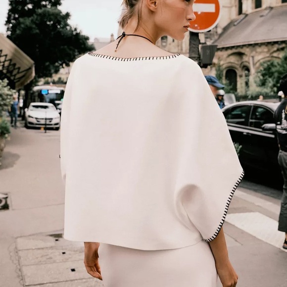 NWT Zara Contrast Embroidery Knit Top - Picture 5 of 16